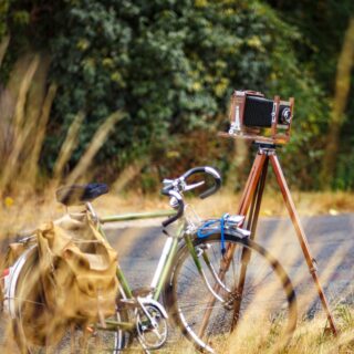Finally, a day cool enough for a bike ride and a photoshoot in France.
Bike: 1969 Peugeot PX50
Wooden camera: 4x5 RHS Model A 
Camera used for photos: Canon 5D mk II
Lens used for photos: Cosinon 135mm f/2.8